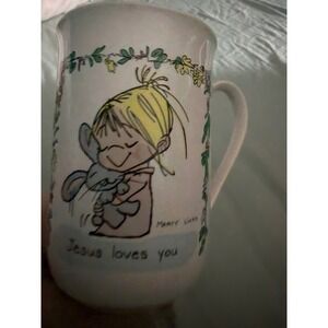 Vintage Marty Links Jesus Loves You Mug Papel Freelance Mark Twain Quote White